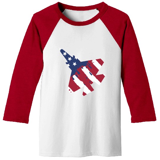 F-35 Lightning Military American Painted Flag Jet Baseball Tees