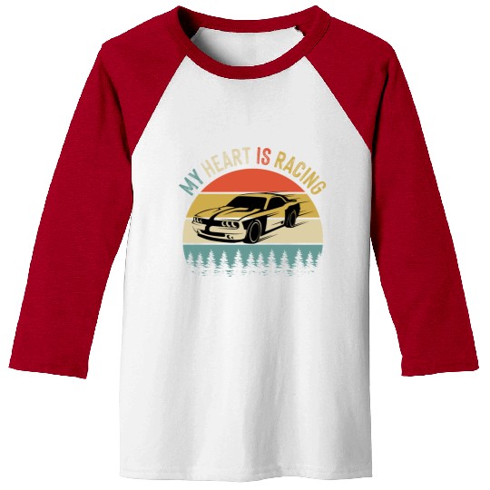 Fathers Day Retro Vintage Speedway Car Racing Baseball Tees