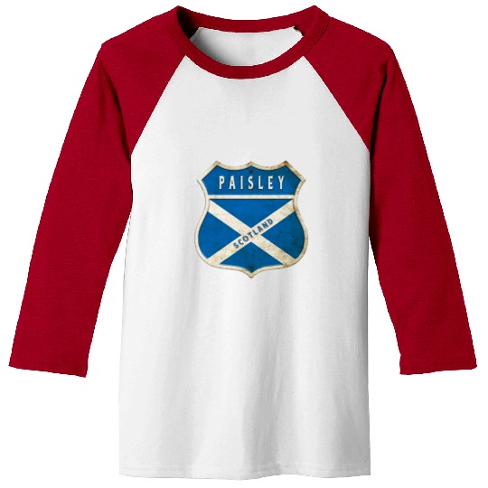 Paisley Scotland coat of arms flag design Baseball Tees