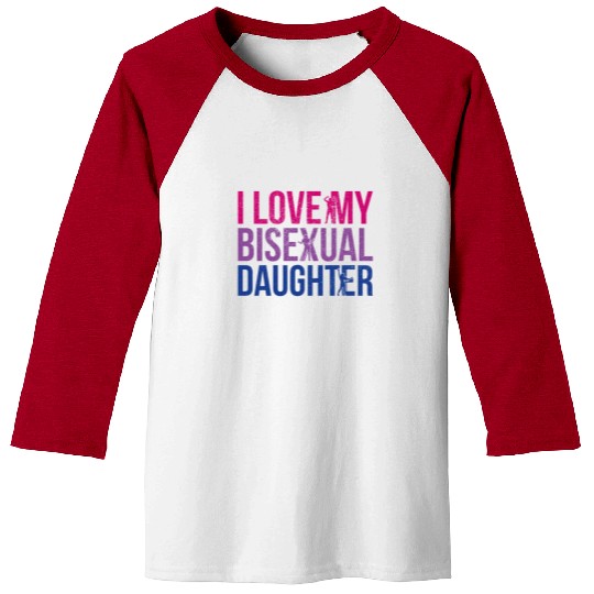 I Love My Bisexual Daughter Bi Pride Mom Baseball Tees
