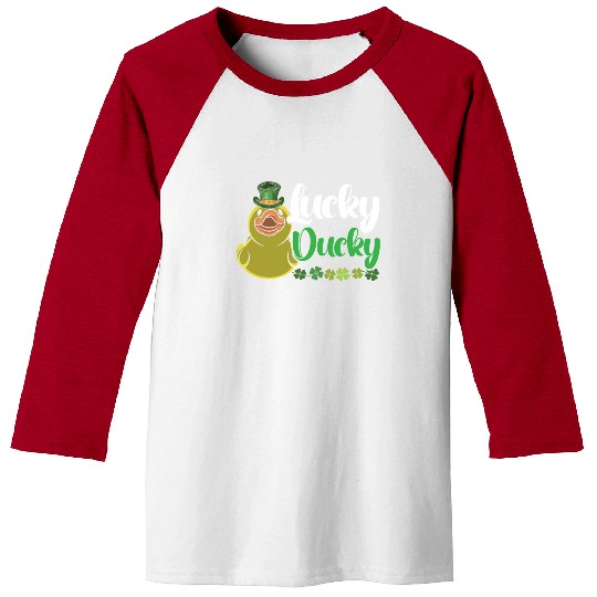 Lucky Ducky Duck Shamrock St. Patricks Day Irish Baseball Tees