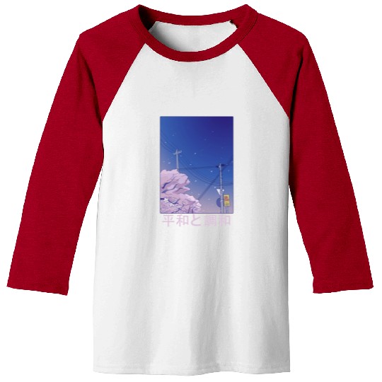 Night Stars Sky Japanese Vaporwave Cherry Blossom Baseball Tees