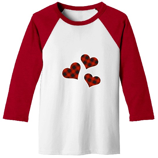 Buffalo Plaid Hearts Baseball Tees