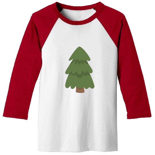 Cartoon Evergreen Tree Baseball Tees
