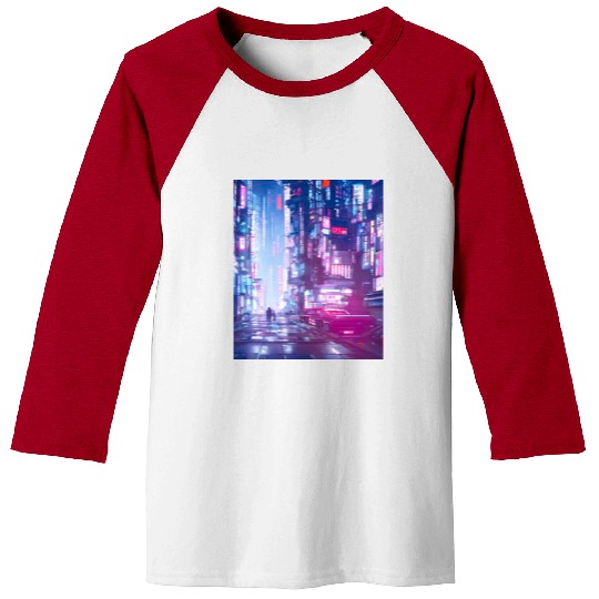 Cyberpunk Vaporwave Anime Japan Cyber synthwave Baseball Tees