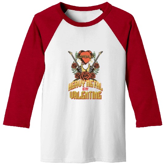 Heavy Metal Valentine Single Baseball Tees