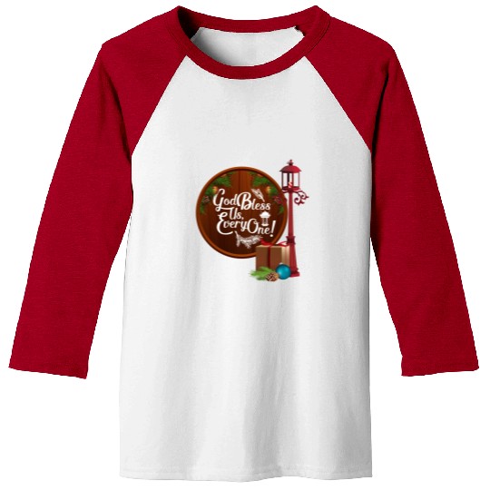 A Christmas Carol Charles Dickens God Bless Us Eve Baseball Tees