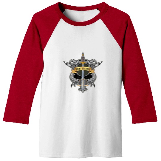 Sword of Saint Michael the Archangel Catholic Men Baseball Tees