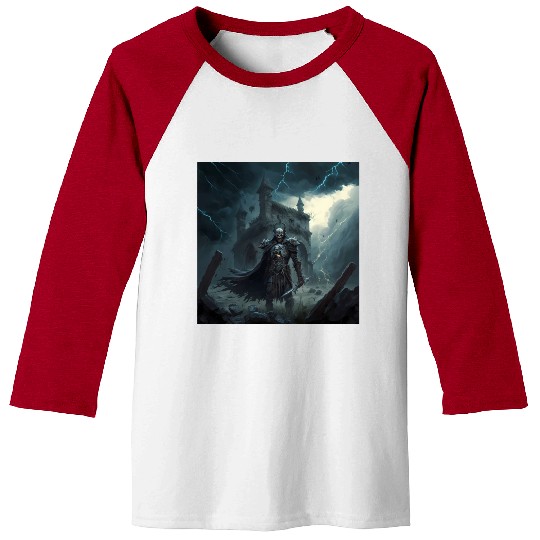 Death Knight in Thunderstorm Baseball Tees
