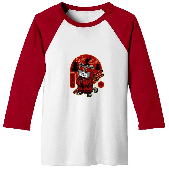 Samurai Cat Baseball Tees