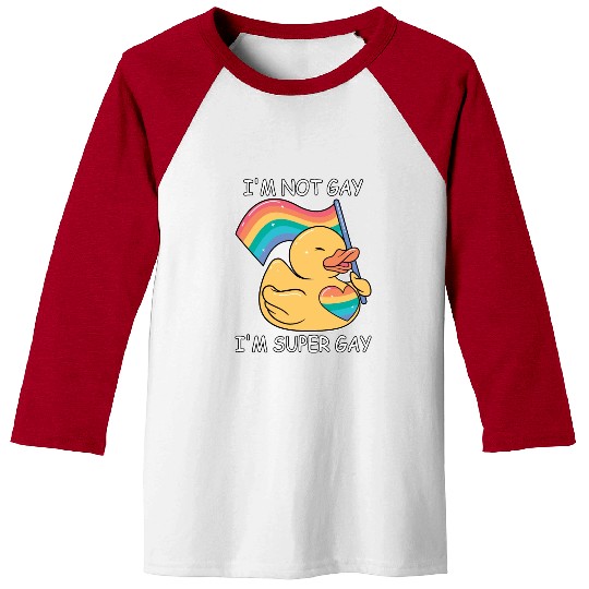 Super Gay Rubber Duck Funny LGBT Gay Pride Rainbow Baseball Tees