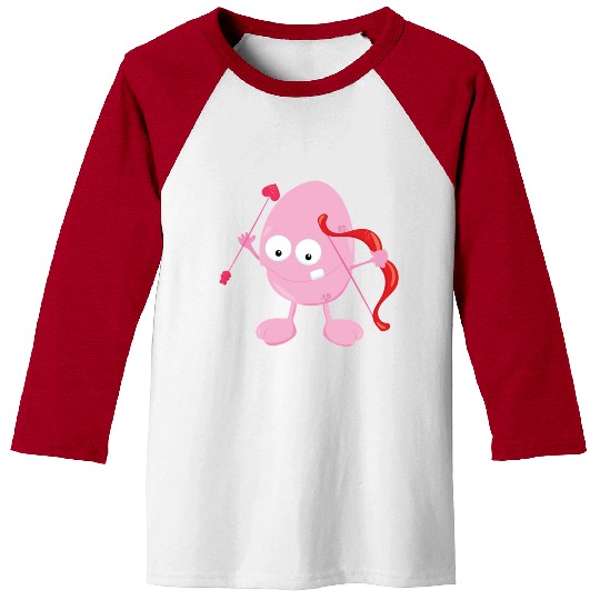 Kids Valentines Day Valentine Light Pink Monster Baseball Tees