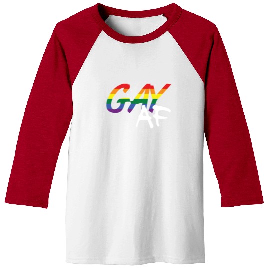 Gay AF LGBT Gay Pride Rainbow Colors Graffiti Baseball Tees