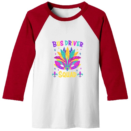 Bus Driver Squad Mardi Gras Costume Baseball Tees
