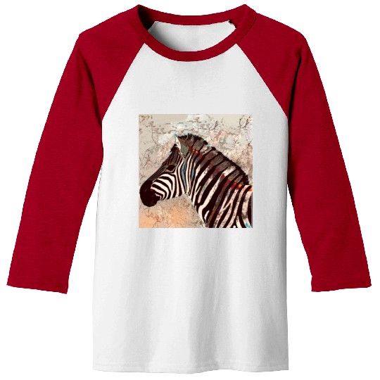 Zebra with neon colors Baseball Tees