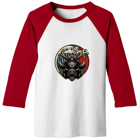 Samurai japan graphic grey mask Baseball Tees