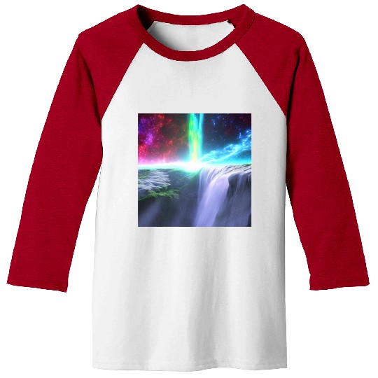 rainbow space waterfall Baseball Tees