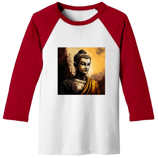 The Serenity of Zen Buddha Watercolor Meditation Baseball Tees