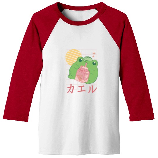 Strawberry Milk Frog Japanese Baseball Tees