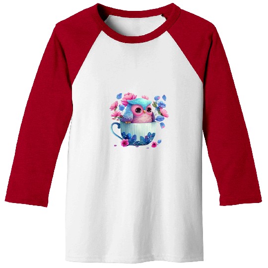 Owl Animal Cute Wild Bird Zoo Forest Nature Child Baseball Tees