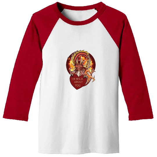 dragon wyvern valentines day heart gift Baseball Tees