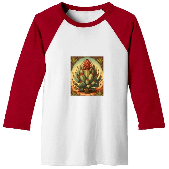 Agave Plant Collectors Agave Mexican Folk Painting Baseball Tees