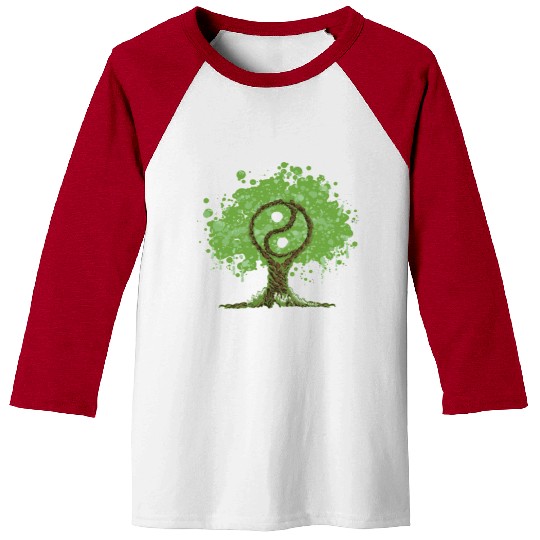 Ying Yang Tree of Life Baseball Tees