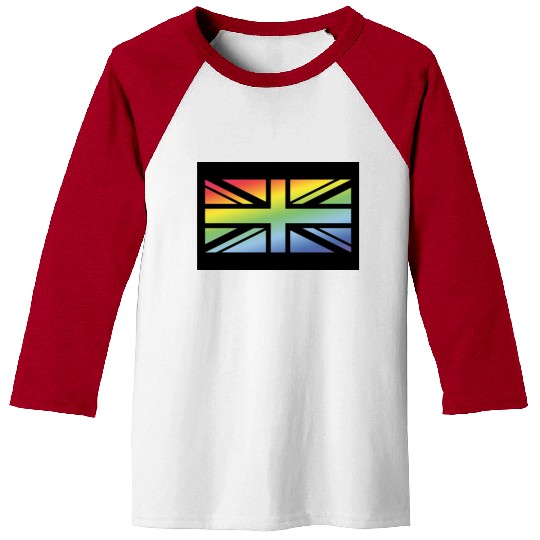 Union Jack / Rainbow Flag (Britain / UK / Poster) Baseball Tees