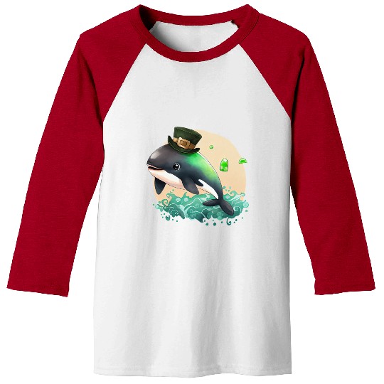 St Patrick's Day Irish Cute Orca Saint Patrick Baseball Tees