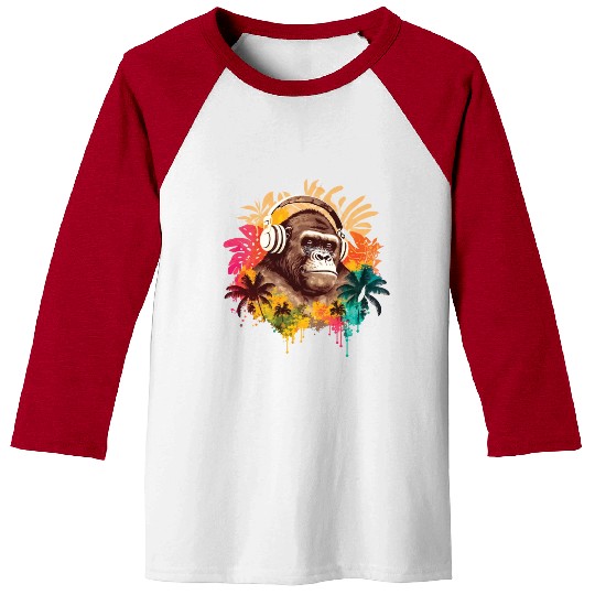 Gorilla DJ Music Baseball Tees