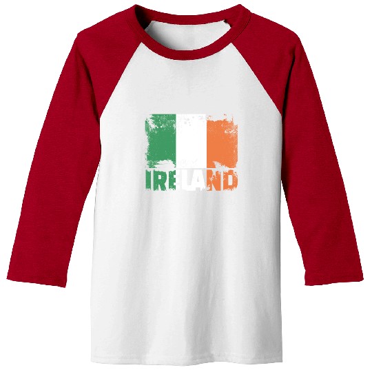Ireland Flag Vintage Distressed Irish Grunge Trave Baseball Tees