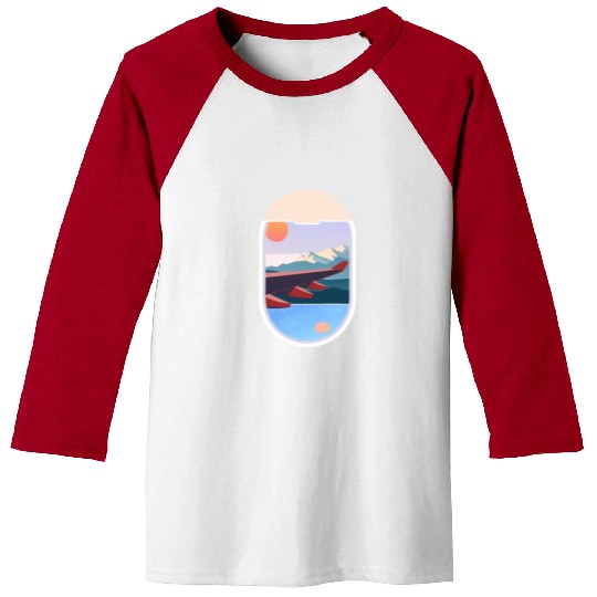 Wanderlust Plane Window Travel Landscape Nature Baseball Tees