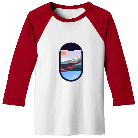 Wanderlust Travel Plane Window Landscape Nature Baseball Tees