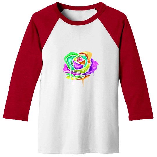 Painted And Colored Rose For Mardi Gras Baseball Tees