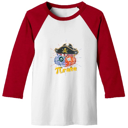 Love Pi Pirate Cat Math Holiday Mathematics Pi Day Baseball Tees