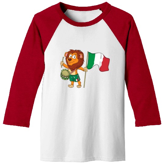 Lion with the Italy flag Baseball Tees