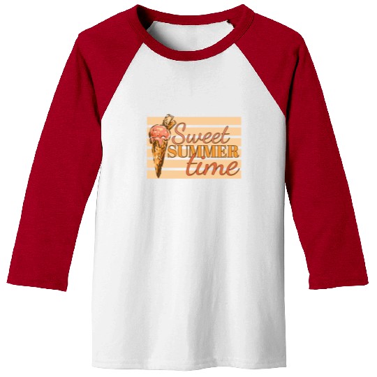Sweet Summer Time Ice Cream Vacation Retro Vintage Baseball Tees