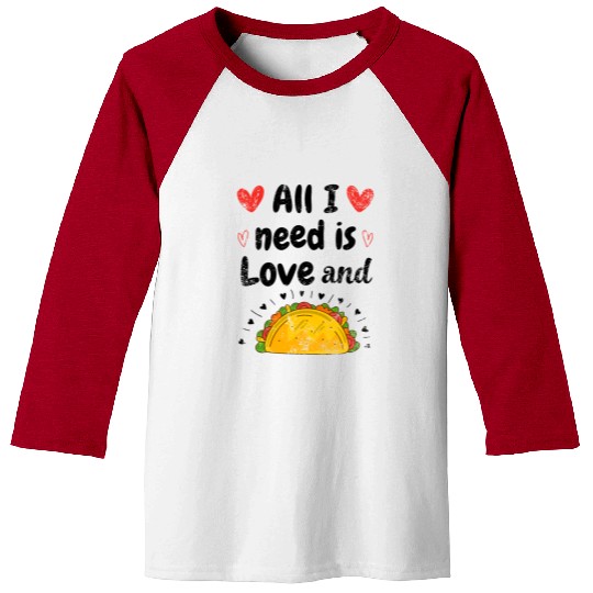 Vintage I Love Tacos Groovy Tacos Are My Valentine Baseball Tees
