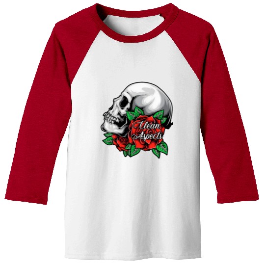 CA SKULL AND ROSES Baseball Tees
