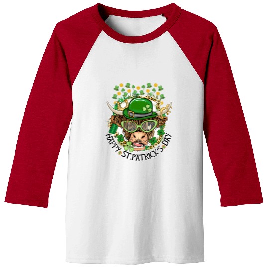 Happy St. Patrick's Day, Funny Cow, Hat and Gold Baseball Tees