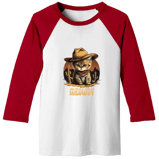 Meowdy - Funny Mashup Between Meow and Howdy - Cat Baseball Tees