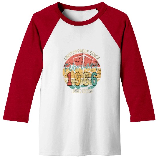 1986 Born Vintage Rose Gift Baseball Tees