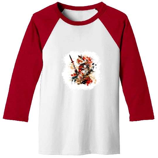 Cute Samurai Cat Baseball Tees