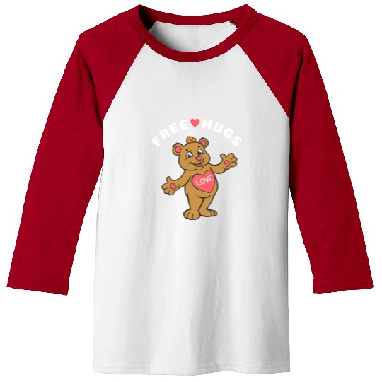 Free Hugs Teddy Bear Baseball Tees