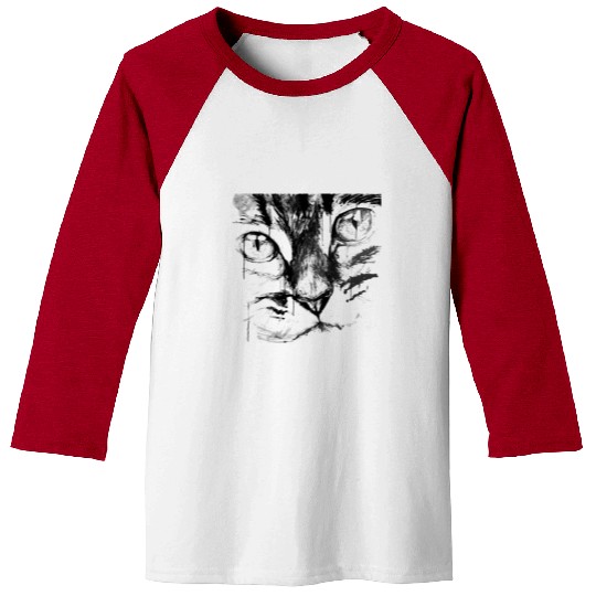 cat face Baseball Tees