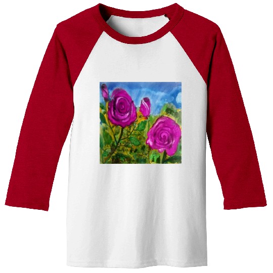 Hand Painted Roses Baseball Tees Baseball Tees Mugs Tote Bags