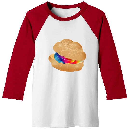 Illustration of a colorful filled cream puff Baseball Tees