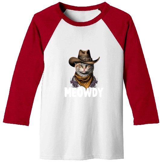Meowdy Cat Meme Country Meow Howdy Funny Baseball Tees