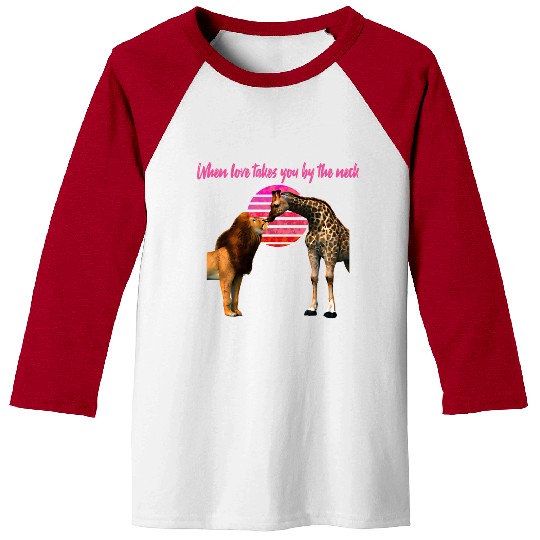 Safari Love lion and giraffe Baseball Tees