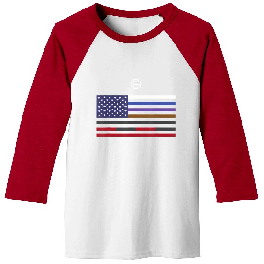 USA Jiu Jitsu Belt Color Ranking Flag BJJ Martial Baseball Tees